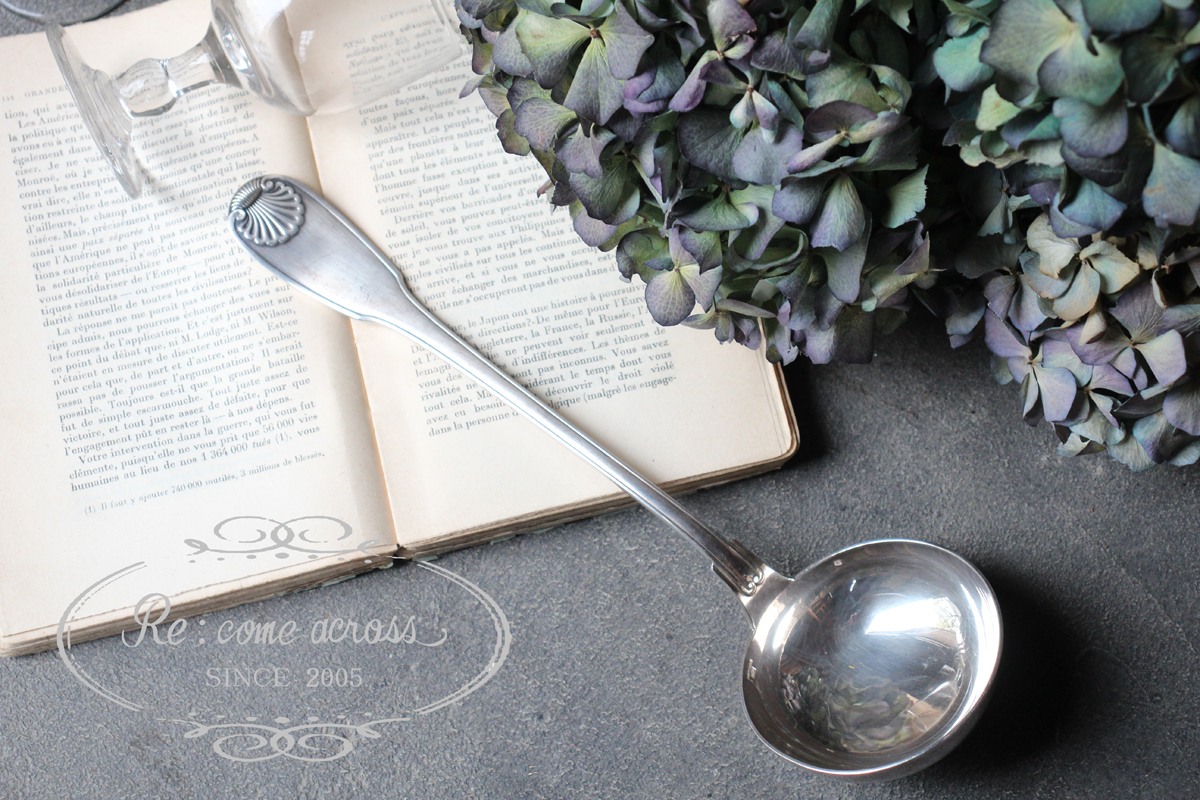 Q135 フランスBrocante クリストフル レードル スプーン